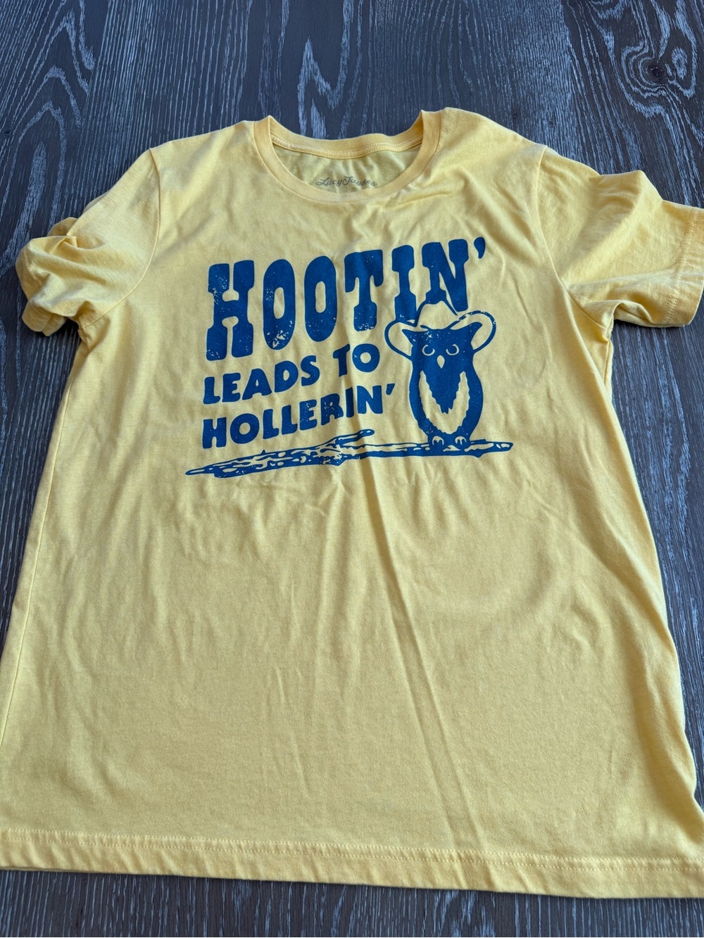 Hootin' Leads to Hollerin' Yellow Graphic Tee